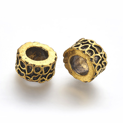 Tibetan Style Column Alloy European Beads TIBEB-7602-AG-RS-1