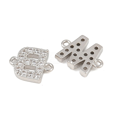 26Pcs 26 Styles Brass Micro Pave Clear Cubic Zirconia Connector Charms KK-C160-02P-1