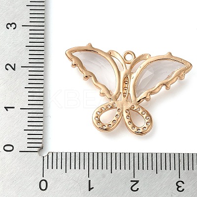 Rack Plating Brass Clear Cubic Zirconia Pendants KK-N255-10G-04-RS-1