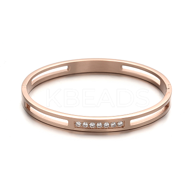 Ion Plating(IP) 304 Stainless Steel Bangles BJEW-E277-29B-RG-1
