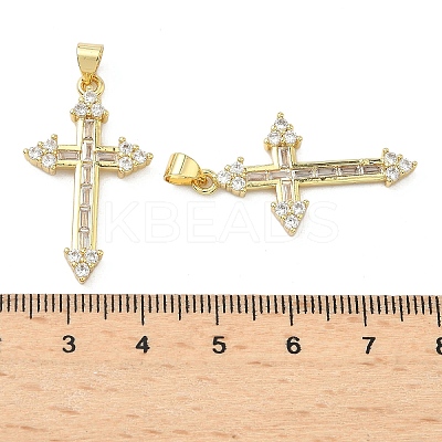 Brass Micro Pave Cubic Zirconia Pendants KK-A282-02B-G-1