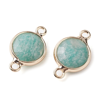 Natural Amazonite Connector Charms G-C102-09I-G-1