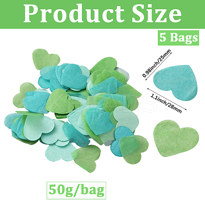 5 Bags Paper Heart Confetti AJEW-CP0011-74A-1