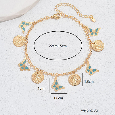 Brass Butterfly Charm Ankletsts for Women SG5790-3-1