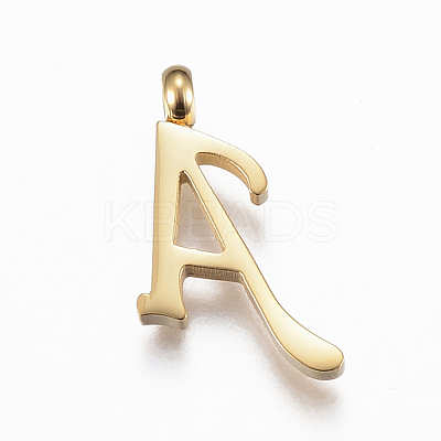 304 Stainless Steel Alphabet Pendants STAS-F129-G-1