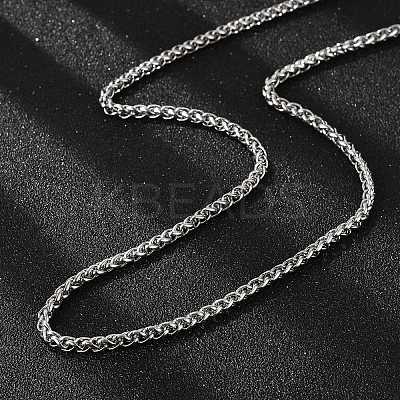 Tarnish Resistant 304 Stainless Steel Wheat Chain Necklaces NJEW-O058-26P-1