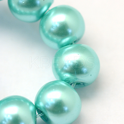 Baking Paint Pearlized Glass Pearl Round Bead Strands X-HY-Q003-4mm-65-1