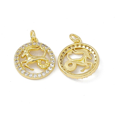 Real 18K Gold Plated Brass Micro Pave Clear Cubic Zirconia Pendants KK-E068-VB409-10-1