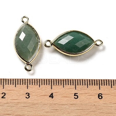 Natural Green Aventurine Faceted Connector Charms G-K347-03G-17-1