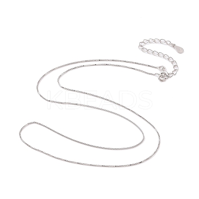 Anti-Tarnish Rhodium Plated 925 Sterling Silver Chain Necklace NJEW-A011-03A-P-1