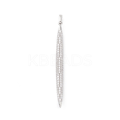 Rack Plating Brass Micro Pave Clear Cubic Zirconia Big Pendants KK-L155-63P-1