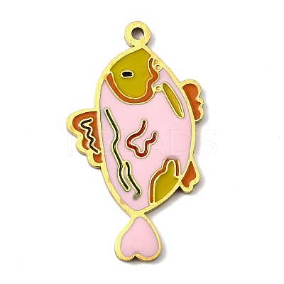 Stainless Steel Enamel Pendants STAS-I065-01G-05-1