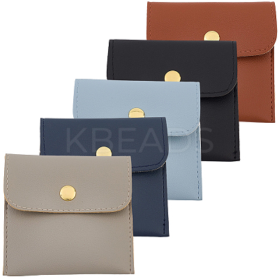 5Pcs 5 Colors PU Imitation Leather Jewelry Storage Bags ABAG-CL0001-04A-1