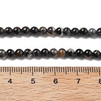 Natural Black Tourmaline Beads Strands G-Q031-A01-4mm-1