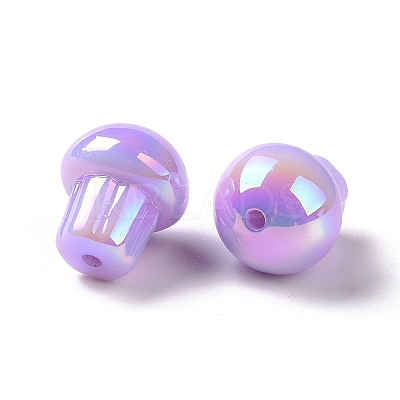 UV Plating Rainbow Iridescent Opaque Acrylic Beads OACR-C010-07A-1