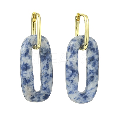 Gemstone Hoop Earrings for Women EJEW-JE07271-1