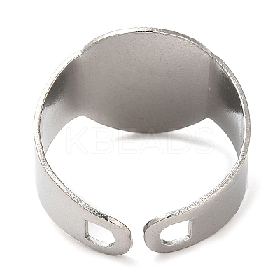 Tarnish Resistant 304 Stainless Steel Open Cuff Ring Findings STAS-R123-14P-1