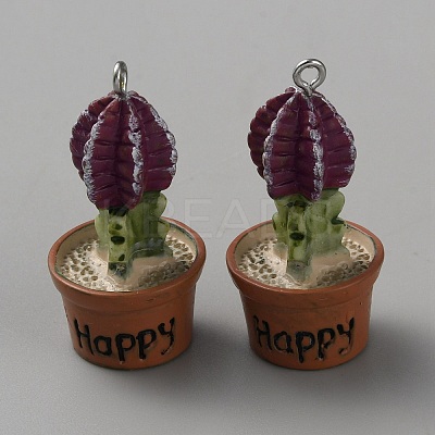 Resin Plant Pendants RESI-CJC0021-11B-1