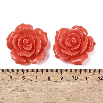 Synthetic Coral Dyed Carved Beads SHEL-Z003-01A-1