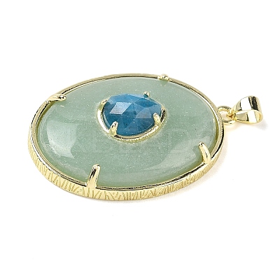 Natural Green Aventurine & Apatite Pendants G-P599-05G-02-1