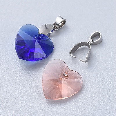 Tarnish Resistant 201 Stainless Steel Pendant Pinch Bails LS-X-STAS-E437-28P-1