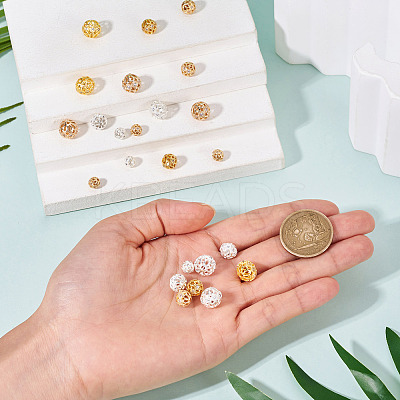 24Pcs Rack Plating Brass Pave Clear Cubic Zirconia Beads KK-TA0002-59-1