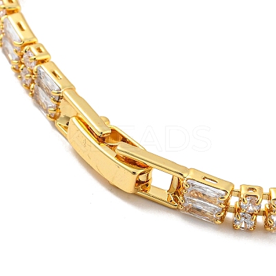 Rack Plating Brass Micro Pave Cubic Zirconia Link Chain Bracelets BJEW-Q771-04G-1