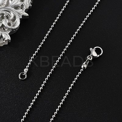 Non-Tarnish 304 Stainless Steel Ball Chain Necklaces NJEW-F249-02P-1