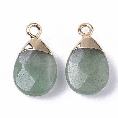 Natural Green Aventurine Pendants G-S359-017B-1