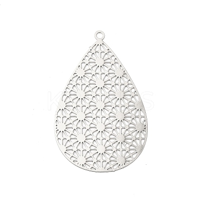 Rack Plating Brass Filigree Pendants KKC-K001-10P-1