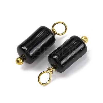 Natural Obsidian Cloumn Pendants LS-STAS-H221-04G-08-1