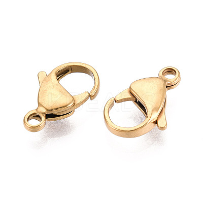 304 Stainless Steel Lobster Claw Clasps X-STAS-T065-17mm-34G-1