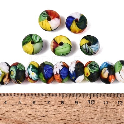 Handmade Millefiori Glass Rondelle Beads LA-N001-04B-1