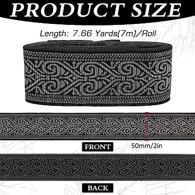 7M Ethnic Style Embroidery Polyester Ribbons OCOR-WH0070-119B-03-1