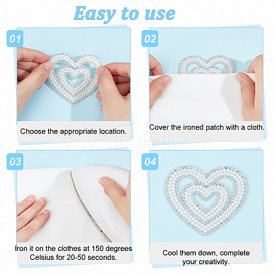 6Pcs 3 Styles Rhinestone Cloth Iron on/Sew on Patches DIY-GF0010-04-1