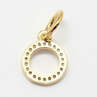 CZ Brass Micro Pave Cubic Zirconia Circle Charms ZIRC-L018-11G-1