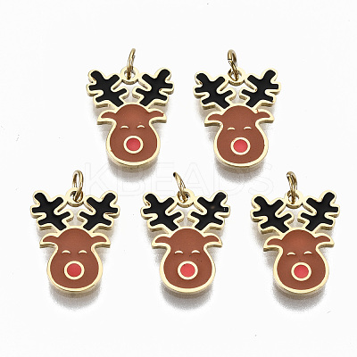316 Surgical Stainless Steel Enamel Charms STAS-S116-009G-1