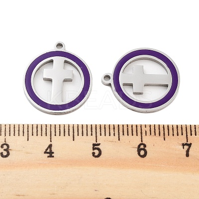304 Stainless Steel Enamel Pendants STAS-Z078-25P-1