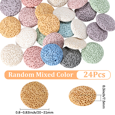 24Pcs Unwaxed Natural Lava Rock Beads G-PA0002-11-1