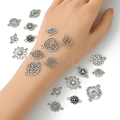 20Pcs 10 Styles Tibetan Style Alloy Connector Charms TIBE-YW0001-68-1