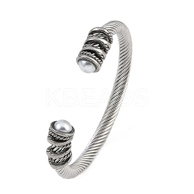 304 Stainless Steel Cuff Bangles for Women STAS-M023-16P-1