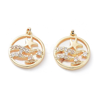 Rack Plating Brass Shell Pendants KK-A183-29G-1