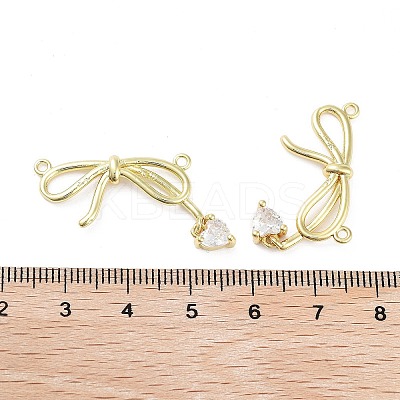 Rack Plating Brass Micro Pave Clear Cubic Zirconia Pendants KK-H474-06G-1