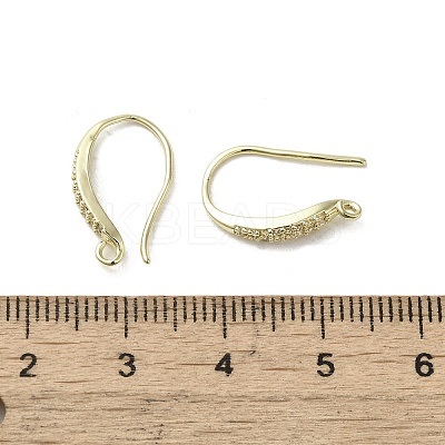 Brass Micro Pave Cubic Zirconia Earring Hooks KK-C048-14D-G-1