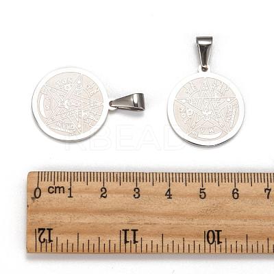 Tarnish Resistant Religion 304 Stainless Steel Flat Round STAS-L123-32-1