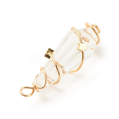 Faceted Glass Pendants PALLOY-JF01594-1
