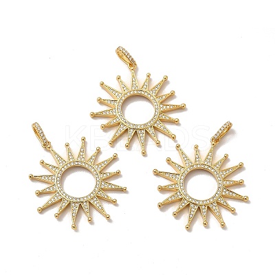 Rack Plating Eco-Friendly Brass Micro Pave Cubic Zirconia Pendants KK-A177-06G-1