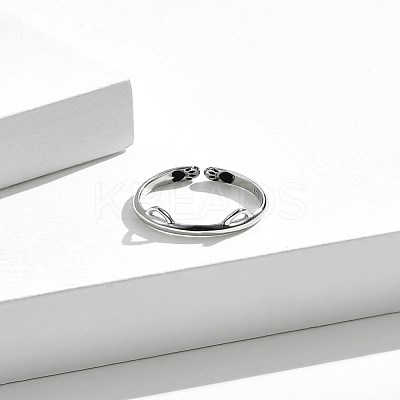 925 Sterling Silver Cuff Rings RJEW-BB70407-1