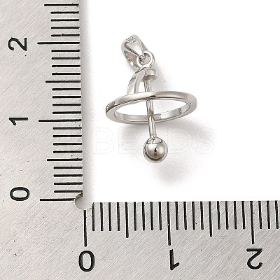 Anti-Tarnish Rhodium Plated 925 Sterling Silver Locket Style Planet Pinch Bails STER-NH0001-55B-P-1