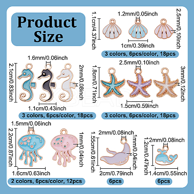 78Pcs 13 Styles Alloy Enamel Pendants ENAM-UN0001-22-1